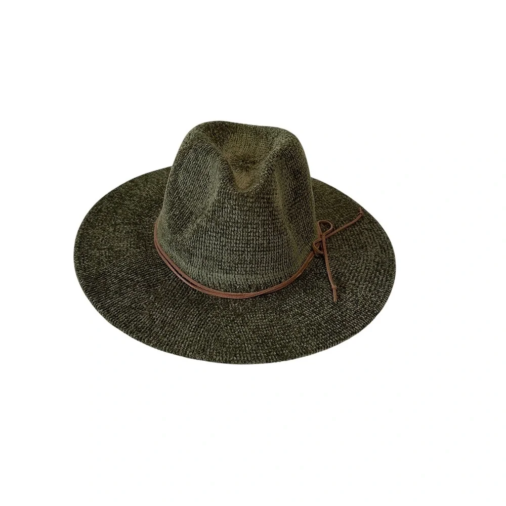 Wearable Art Fedora Hat Adult One Size Olive Green NEW Textured Wide Brim Boho